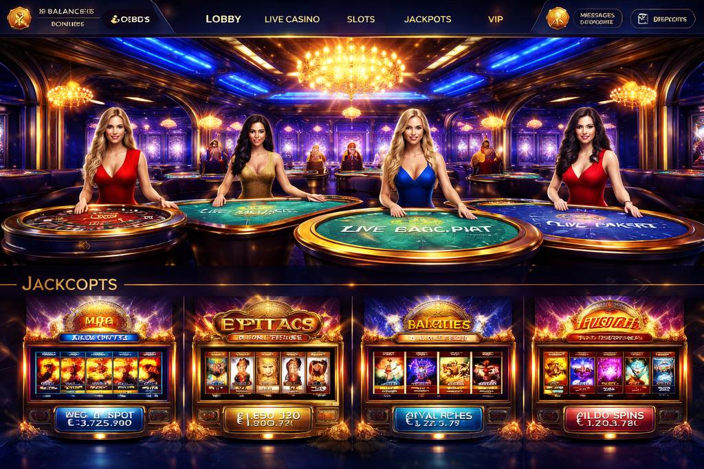 Confident casino host standing beside a roulette wheel surrounded by floating chips representing the premium live gaming universe of XE66 Bangladesh